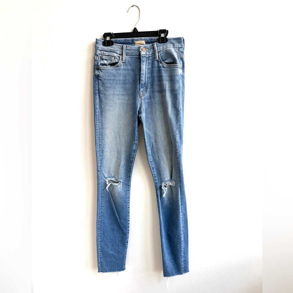 MOTHER High-Rise The Looker Ankle Fray
